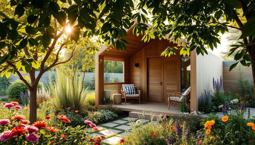 Fjordholz Pavillon im Garten