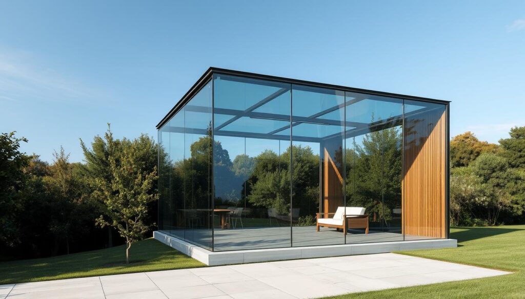 Glas-Pavillon Materialvergleich