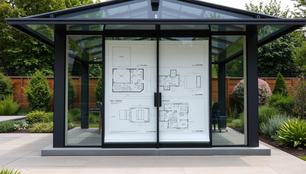 Glaspavillon Planung und Dimensionierung