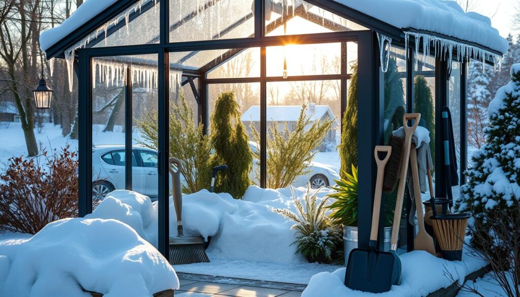 Glaspavillon Wartung und Pflege