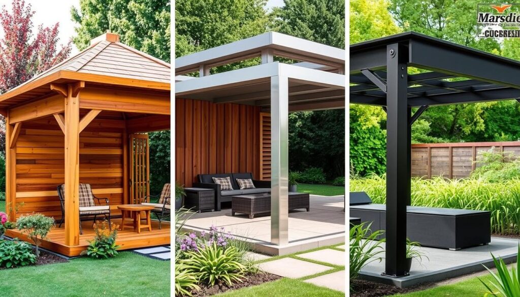 Pavillon 4x4 Materialvergleich