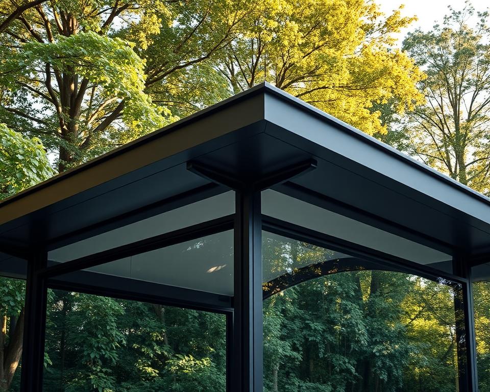 Dachrinnen Design für Glas-Pavillon Dachrinnen Design für Glas-Pavillon