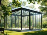 Glas-Pavillon elber bauen
