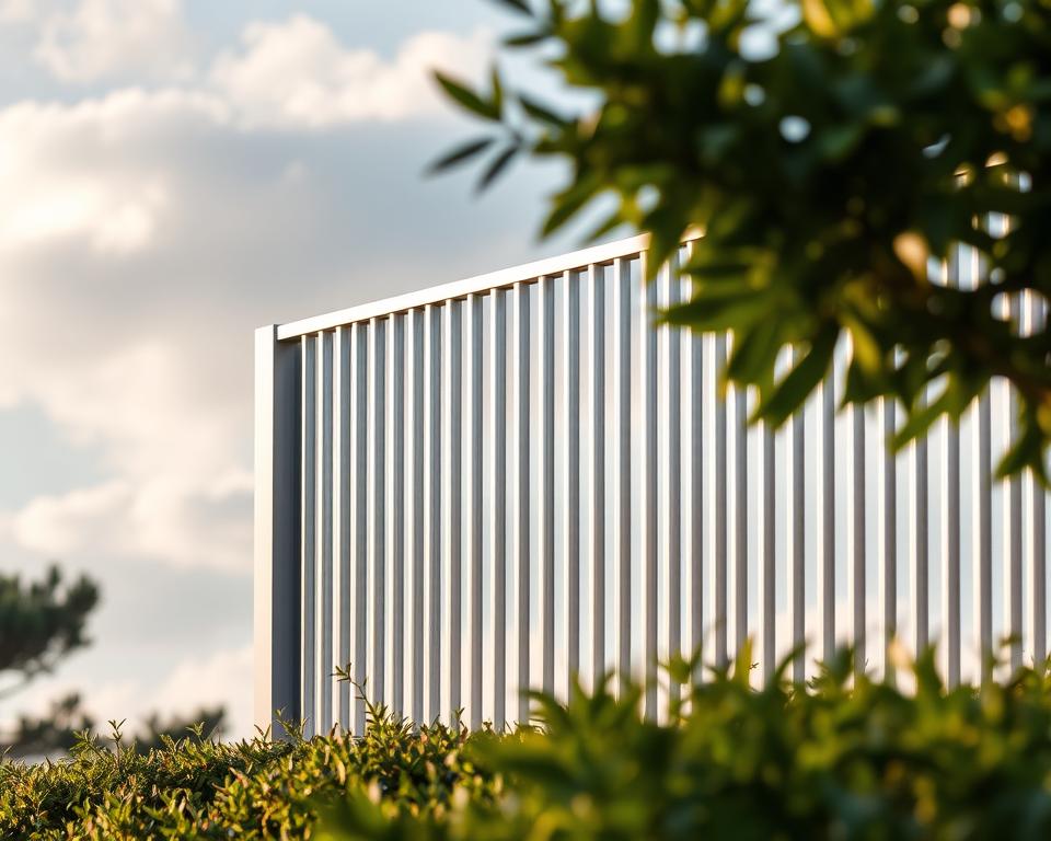 Moderner Metallzaun für Sichtschutz
